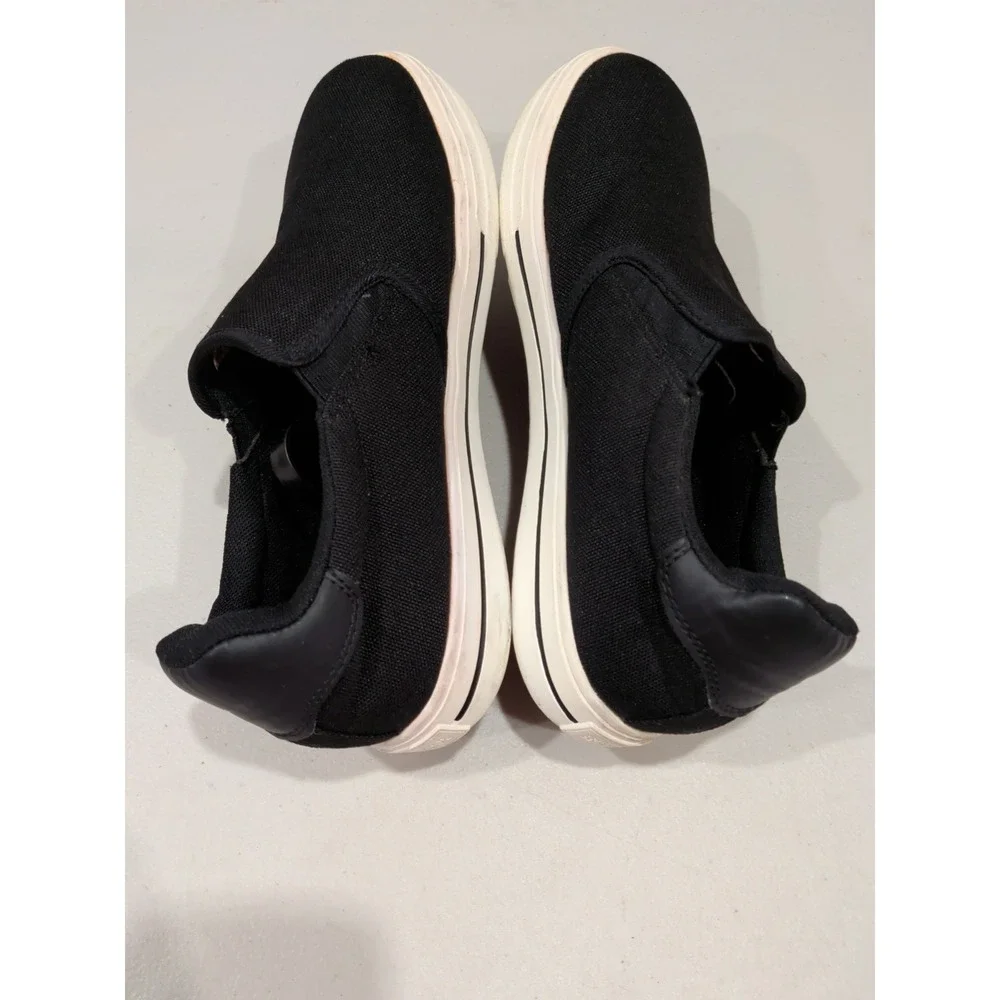 Brahma Work Shoes Mens Sz 8 Black Canvas Steel Toe Slip-On Anti-Fatigue Blk